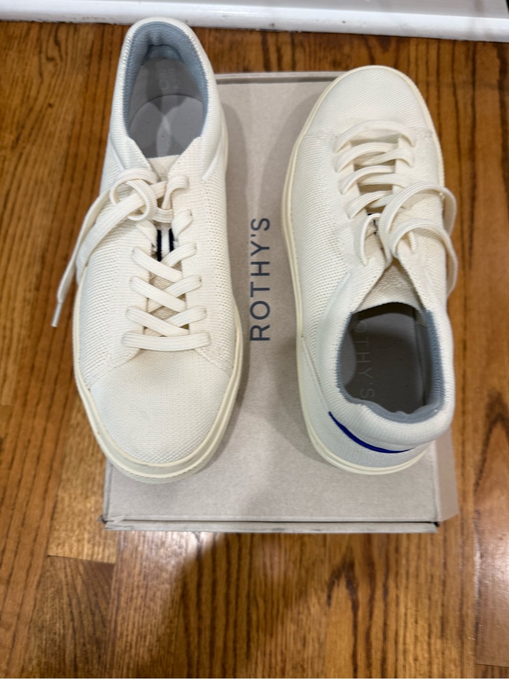 Rothy's Women’s Cream Canvas Low-Top Lace-Up Sneakers